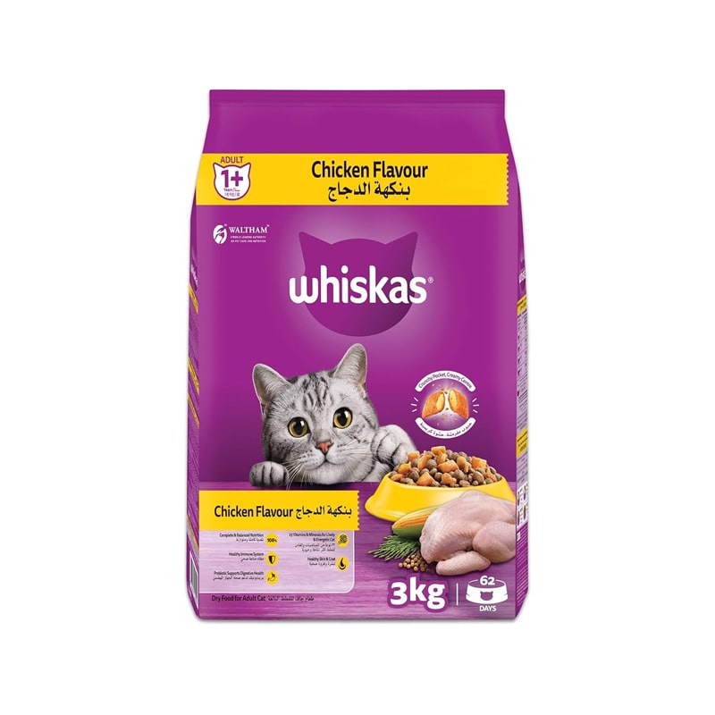 غذای خشک گربه بالغ با طعم مرغ ویسکاس