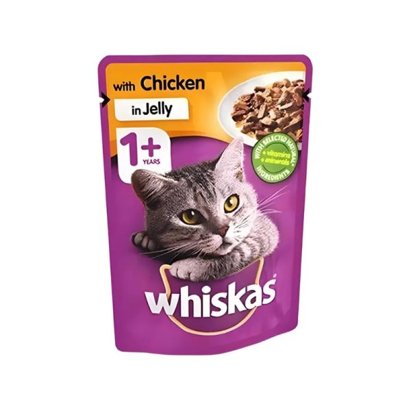 پوچ گربه بالغ با طعم مرغ ژله ای ویسکاس 85 گرم