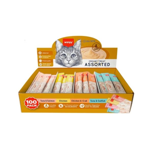 بستنی گربه با 4 طعم مختلف ونپی 100 عددی 1.4 کیلوگرم
