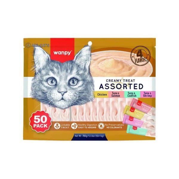 بستنی گربه با 4 طعم مختلف ونپی 50 عددی 700 گرم