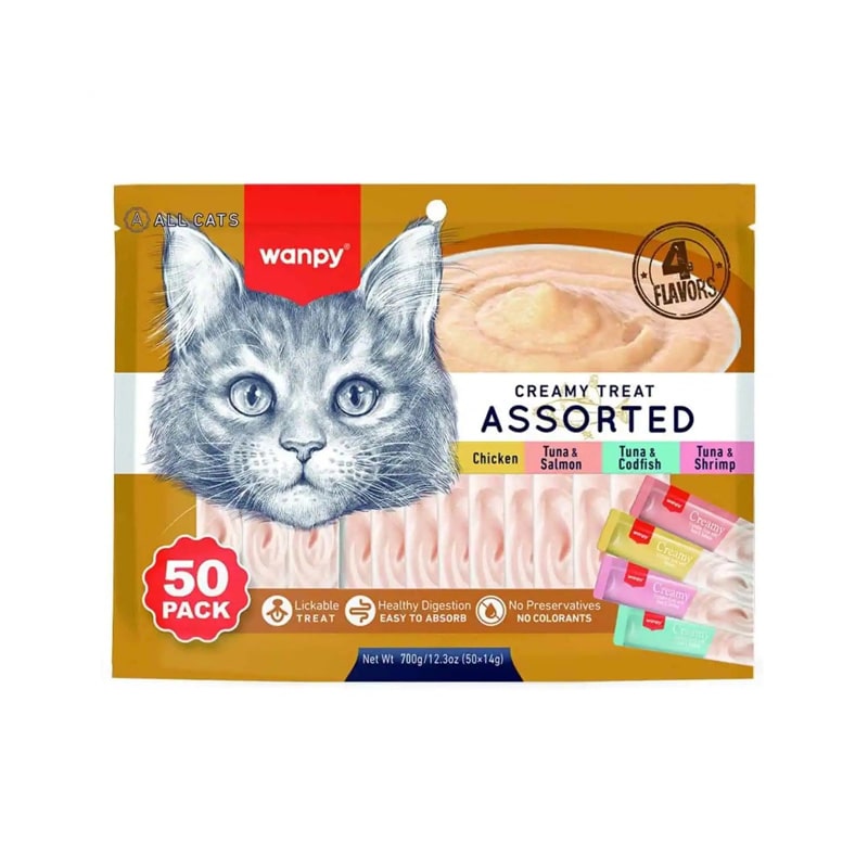 بستنی گربه با 4 طعم مختلف ونپی 50 عددی 700 گرم