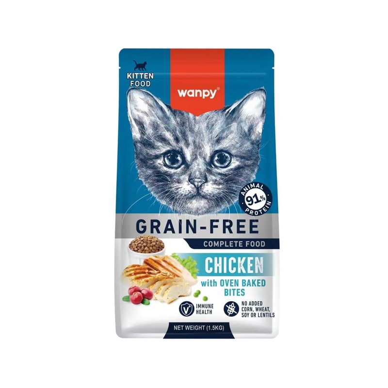 غذای خشک بچه گربه با طعم مرغ ونپی...