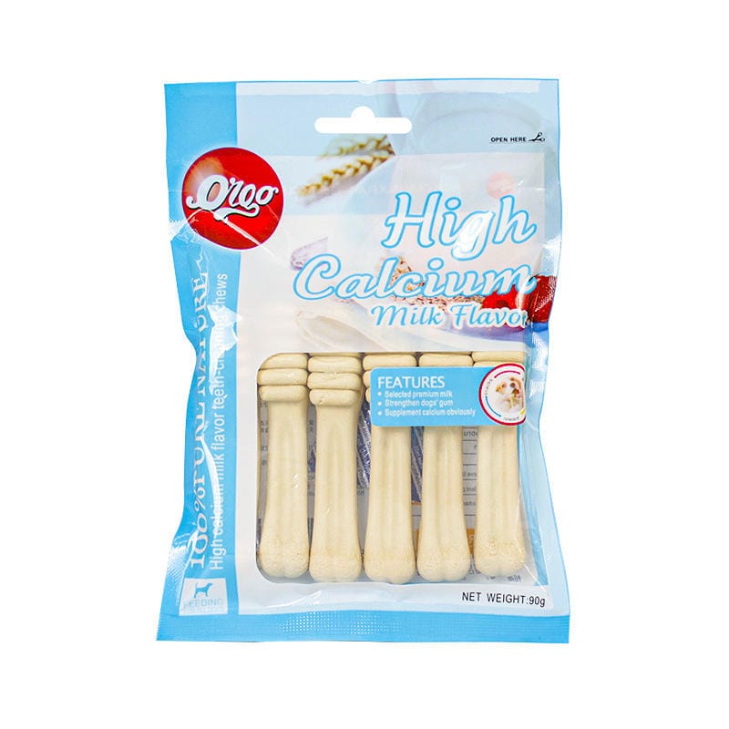 تشویقی دنتال سگ مدل مسواکی طعم شیری 90گرم