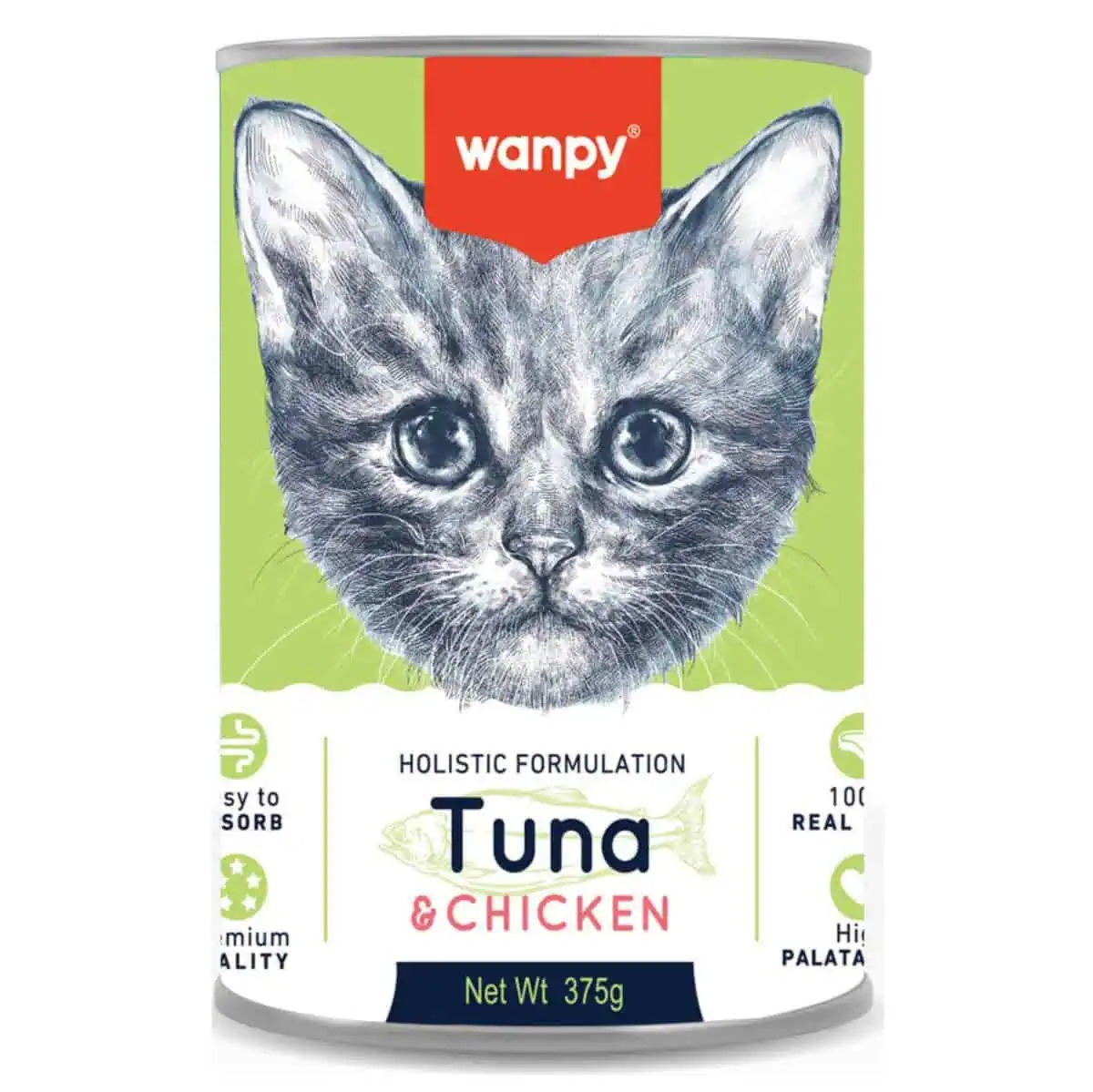 کنسرو گربه ونپی با طعم ماهی تن و مرغ 375 گرم